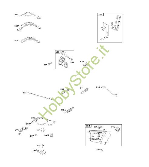 E - Comandi, molla regolatore, accensione B&S - 09 €¦ 093312-1182-B1 brand Stihl